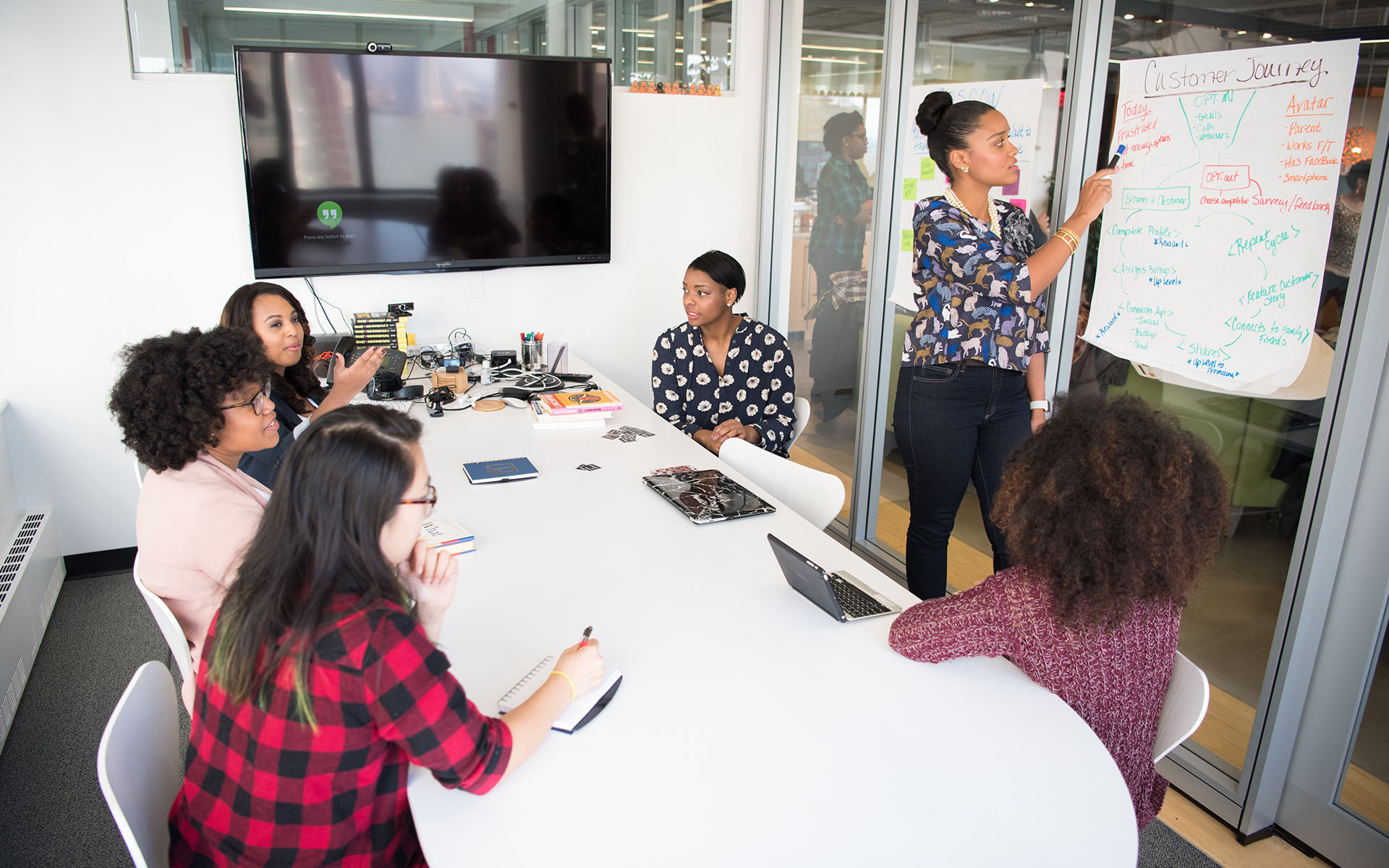 Team working in a conference room